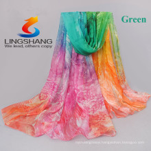 new chiffon georgette silk scarf women Bohemia long shawls Spring and Autumn printing scarves and wraps sunscreen cape